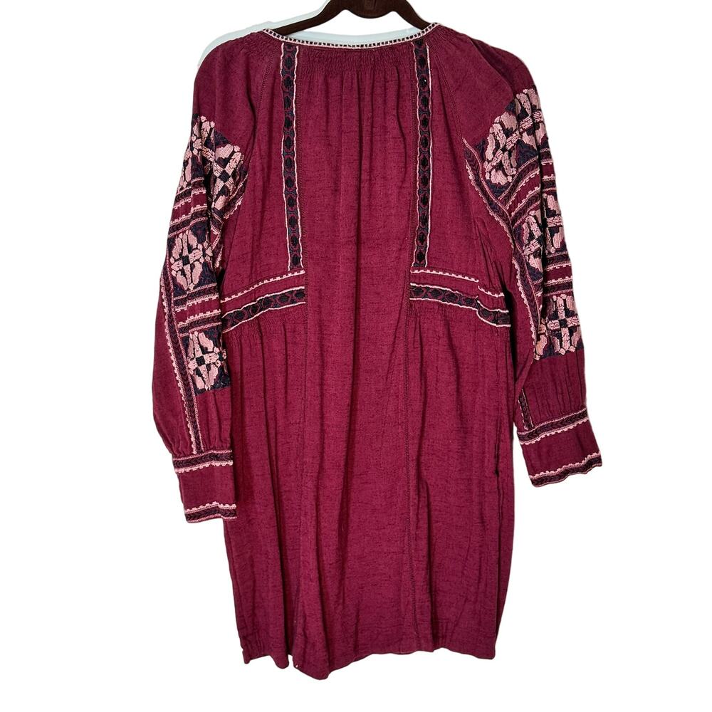 Free People OB847319 All My Life Embroidered Smocked Dress Size Med - Picture 4 of 8